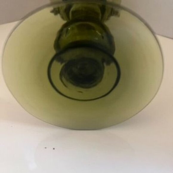 Antique Roemer Hock Hand Blown Wine Glasses Olive Green Set Of 4  Prunts Germany - Picture 8 of 10